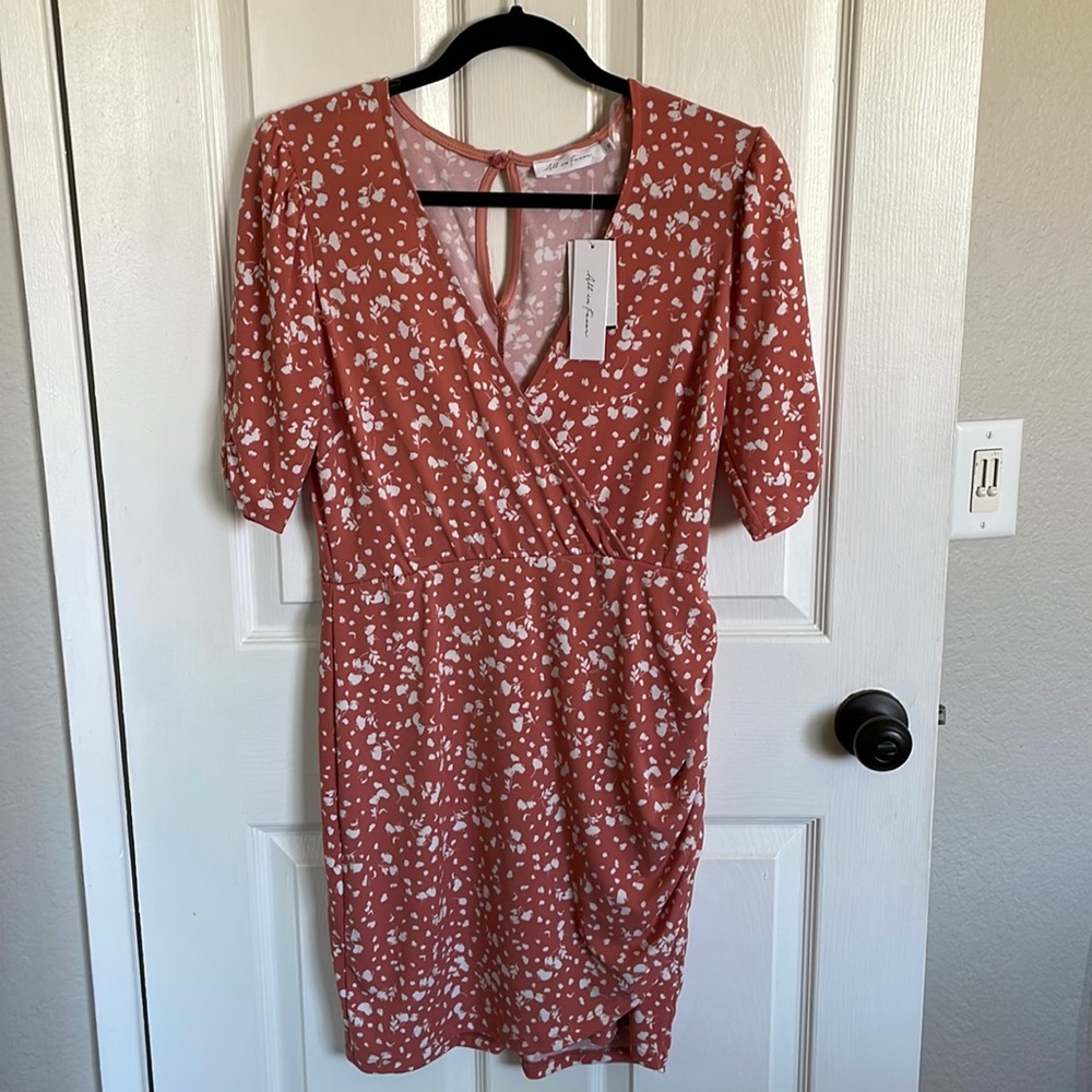 Dress Faux Wrap with ruching on one side